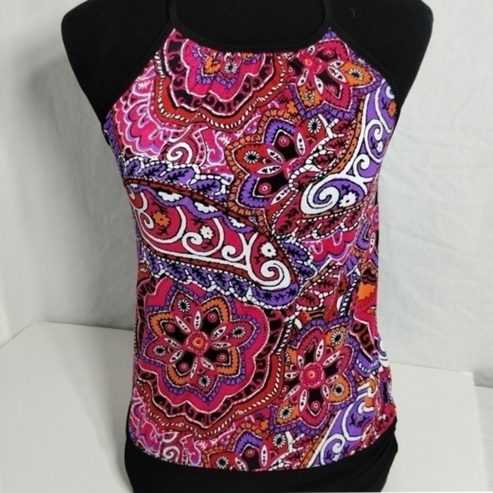 iz Byer Paisley Halter Top Sleeveless‎ Casual Blouse Summer Tank Top S